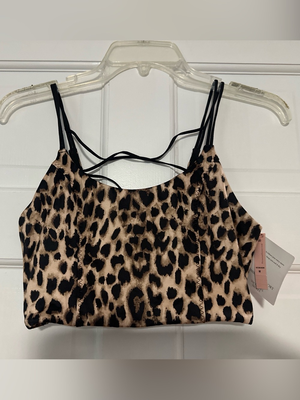 NWT Victoria’s Secret Leopard Print Strappy Wireless Bralette Crop Top Medium